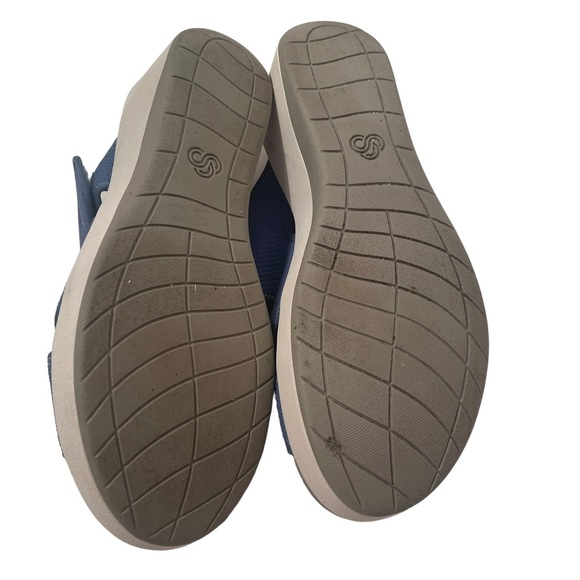 Clarks Cloud Steppers Blue Wedge Shoes          Size 7 1/2 W - Picture 6 of 7
